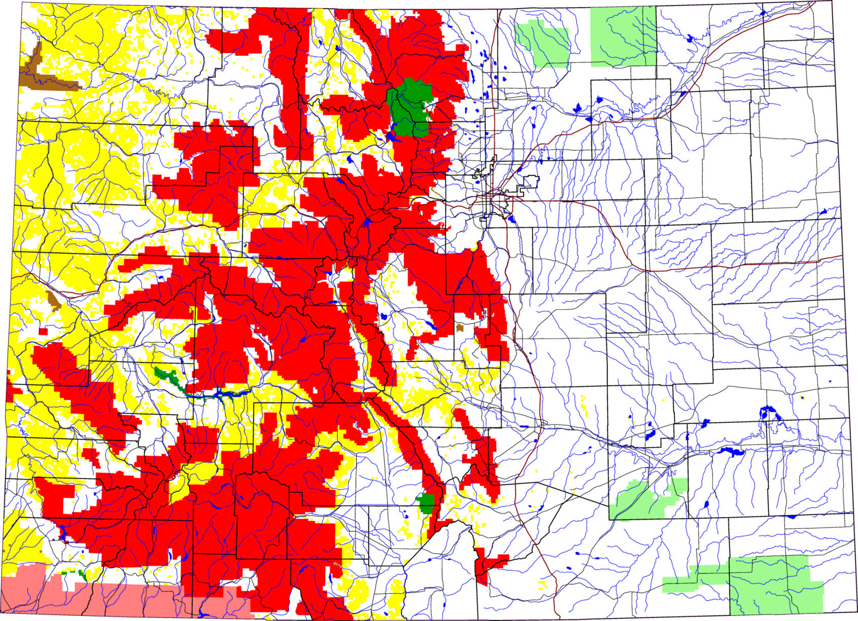 The federal government owns more than 1/3 of Colorado land